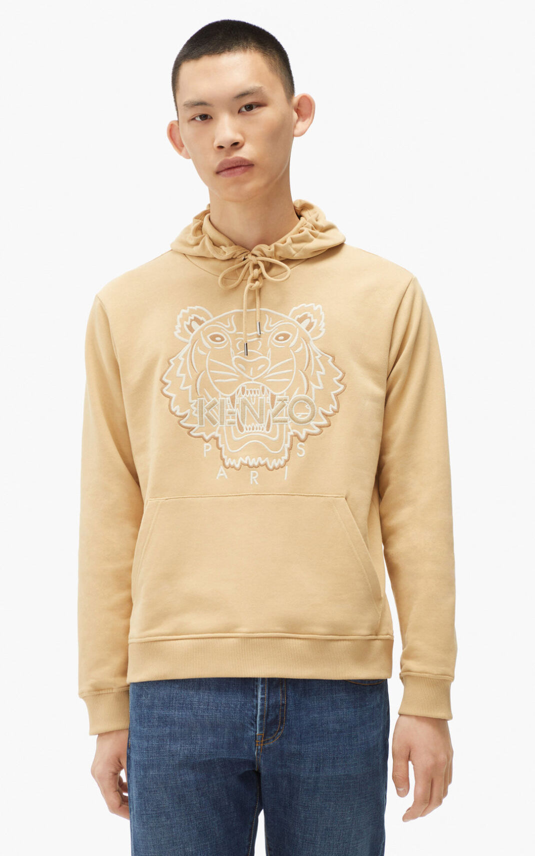 Sudaderas Con Capucha Kenzo Tiger Hombre Beige Oscuro - SKU.4452367